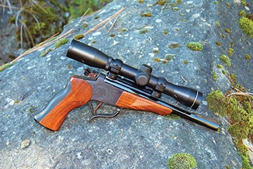 One especially common chambering in T/C Contender barrels is the tried and true 22 Hornet. This makes a fine combination, free of recoil and easier on the ears – though quality hearing protection is still required.